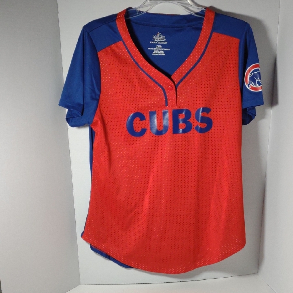 Majestic Red and Blue Jersey with CUBS Design